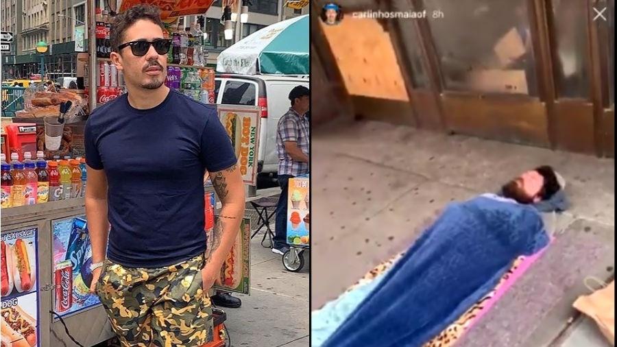 Carlinhos Maia filma morador de rua em Nova York - Reprodução/Instagram