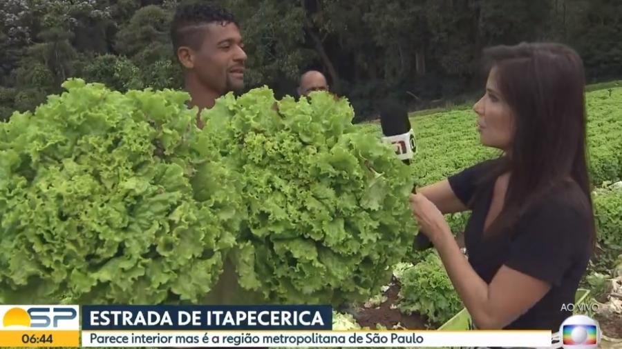 Sabina Simonato durante reportagem no Bom Dia São Paulo - Reprodução/TV Globo