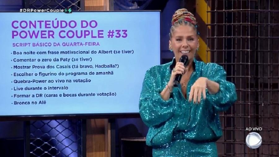 Power Couple: Galisteu faz paródia de planejamento de Boca Rosa - Reprodução/RecordTV