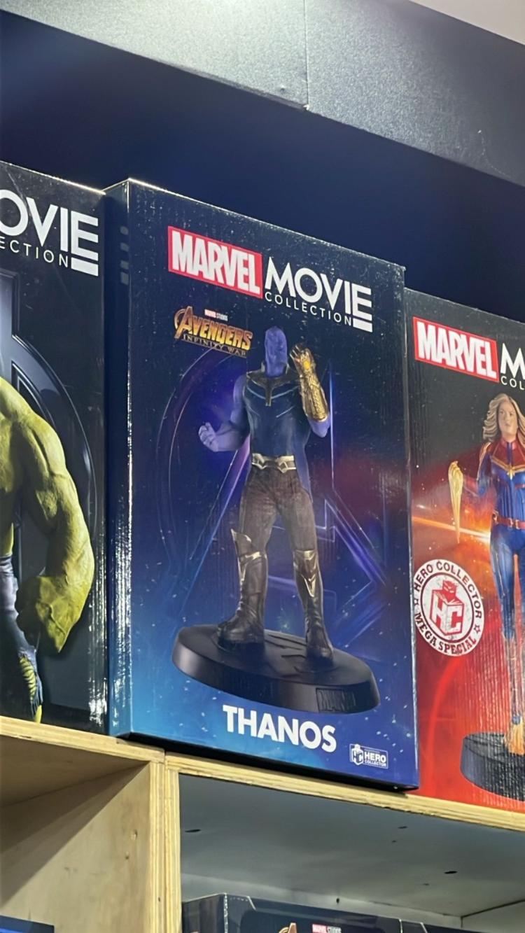 Os fãs de Thanos também podem levar para casa uma versão mais 'barata' do vilão, em menor tamanho, claro! O custo nesse caso é de R$ 800, no espaço Mundo dos Colecionáveis 