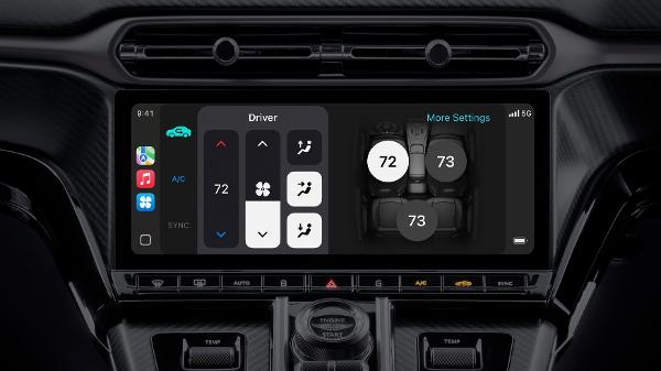 CarPlay Ultra permite, entre outras coisas, comandar ar-condicionado e analisar mecânica do carro dentro do ecossistema da Apple