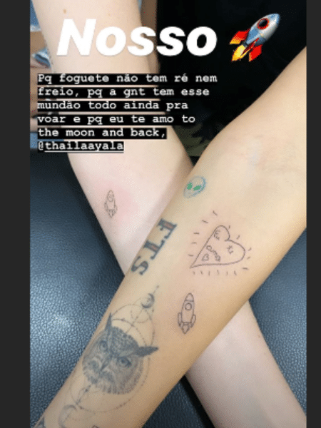 Thaila Ayala e Julia Faria fazem tatuagens iguais - Reprodução/Instagram - Reprodução/Instagram