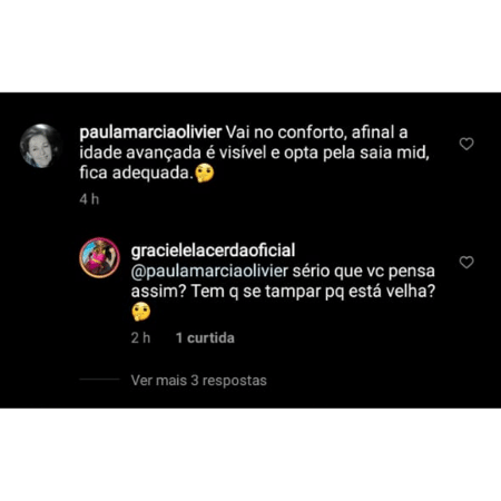 Comentário de seguidora na foto de Graciele Lacerda - Reprodução/Instagram - Reprodução/Instagram