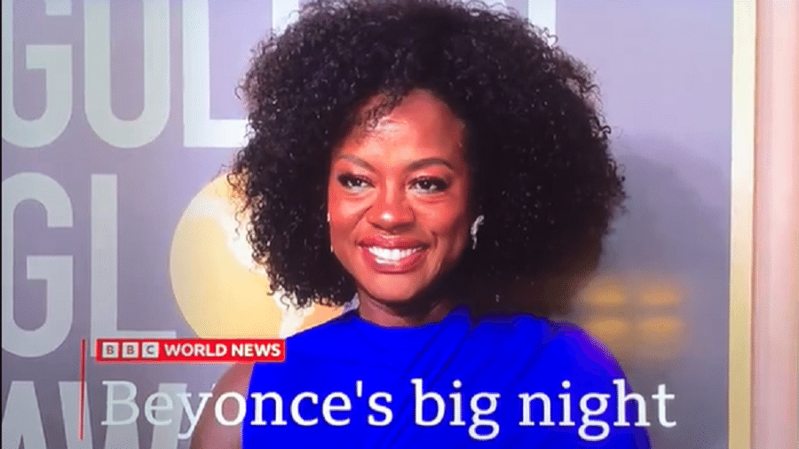 A BBC pediu desculpas por usar foto de Viola Davis em matéria sobre a "grande noite de Beyoncé" - Reprodução/Twitter