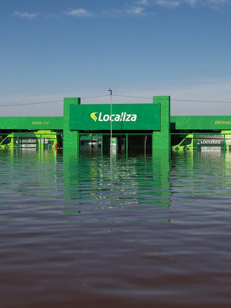 Localiza alagada em Porto Alegre