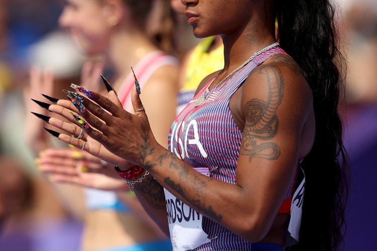 Unhas de Sha'carri Richardson, nas Olimpíadas de Paris