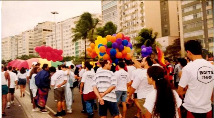 'Marcha pela Cidadania' no Rio, a primeira Parada Gay do Brasil, em 1995 'Marcha pela Cidadania' no Rio, a primeira Parada Gay do Brasil, em 1995