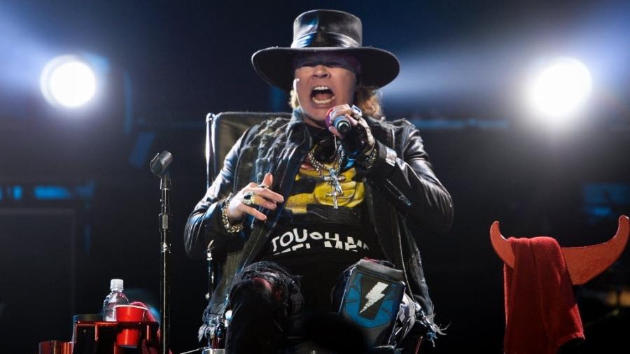 AC/DC se apresenta pela primeira vez com Axl Rose em show na cidade de Lisboa, Portugal - AFP