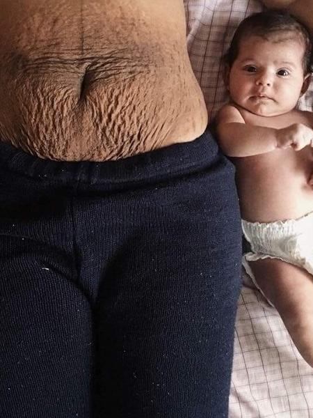 A barriga de Amanda e Nádia, sua filha: transformações que a maternidade trouxe e nova forma de ver o corpo - Arquivo Pessoal