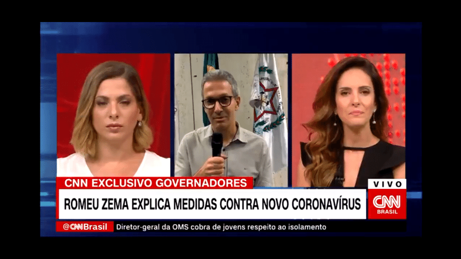 O governador de Minas Gerais, Romeu Zema (Novo), em conversa com Daniela Lima e Monalisa Perrone, da CNN Brasil - Reprodução/CNN Brasil