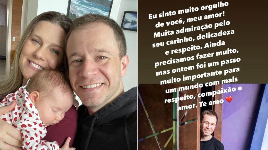 Daiana Garbin, mulher de Tiago Leifert, o elogia por discurso no BBB 21 - Reprodução/Instagram