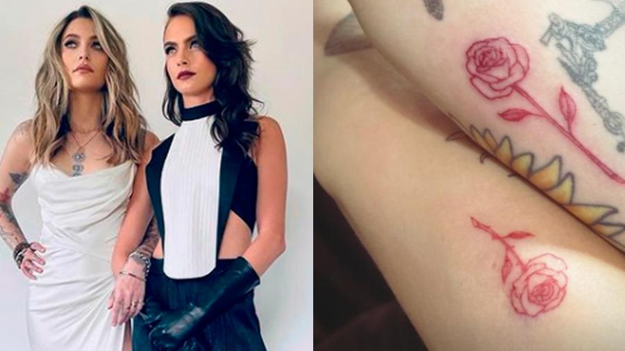 Paris Jackson e Cara Delevingne fazem tatuagens iguais - Reprodução/Instagram