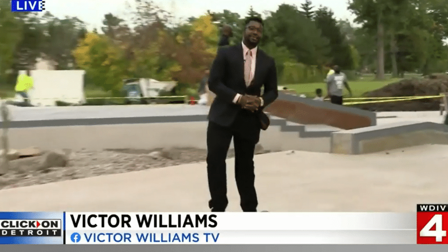 O repórter Victor Williams surpreendeu ao andar de skate - Reprodução / Instagram