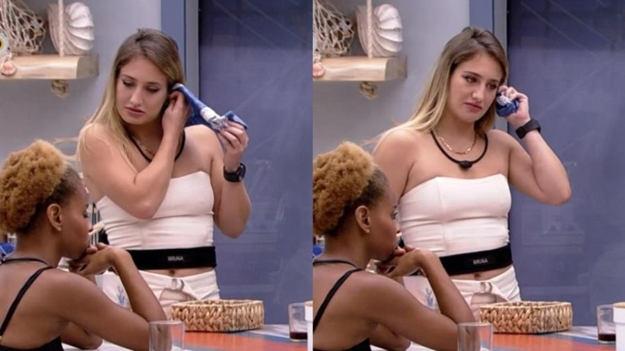 BBB 23: Bruna limpa ouvido na cozinha - Reprodução/Globoplay