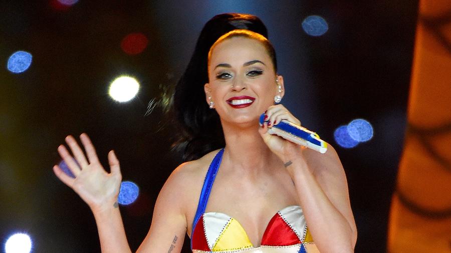 A cantora Katy Perry durante o Super Bowl 2015 - Kevin Mazur/WireImage