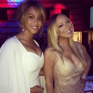 11.fev.2016 - Beyoncé e Mariah Carey se encontram em evento beneficente em Los Angeles, Estados Unidos - Reprodução/Instagram/mariahcarey