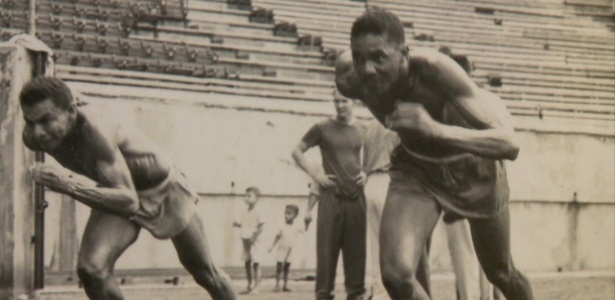 José Telles da Conceição (esq.) em imagem de "De Olaria a Helsinque - A História de um Salto" - Reprodução - Reprodução