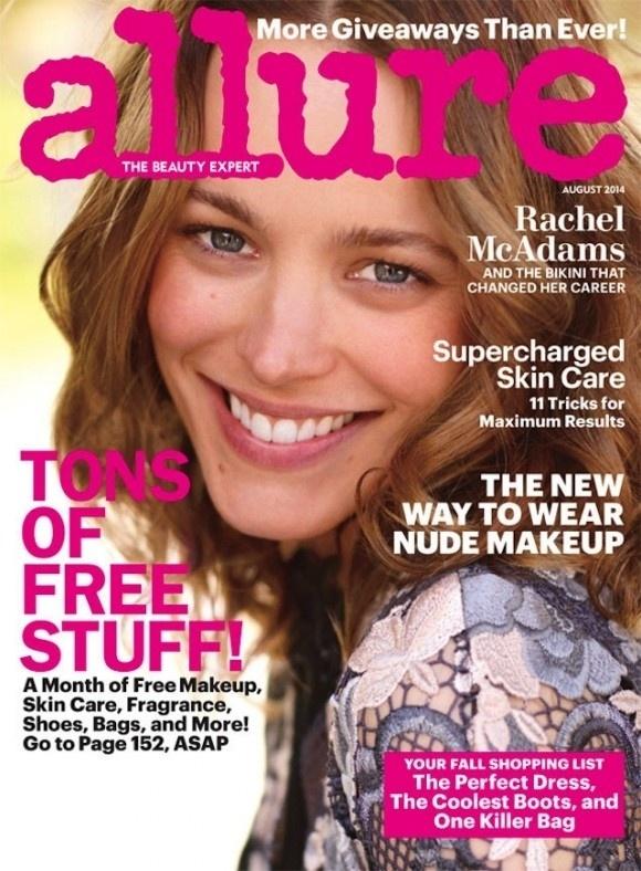 Outra que entrou na onda foi a revista de beleza Allure, ao colocar a atriz Rachel McAdams apenas com uma maquiagem bem levinha e natural na capa da edição de agosto de 2014. Zero photoshop - Reprodução