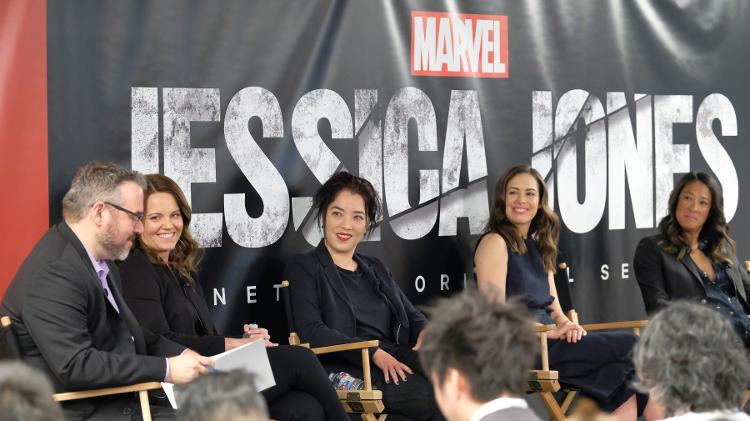 Algumas das mulheres envolvidas nos bastidores de "Jessica Jones": Allie Goss, Deborah Chow, Samantha Thomas e Jet Wilkinson - Divulgação/Netflix - Divulgação/Netflix