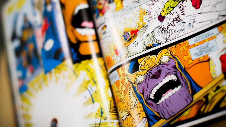 Thanos em detalhe da HQ "Desafio Infinito" (1991) - Lucas Lima/UOL - Lucas Lima/UOL