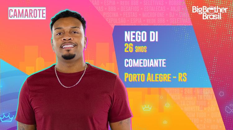 Nego Di no BBB 21 - Divulgação - Divulgação
