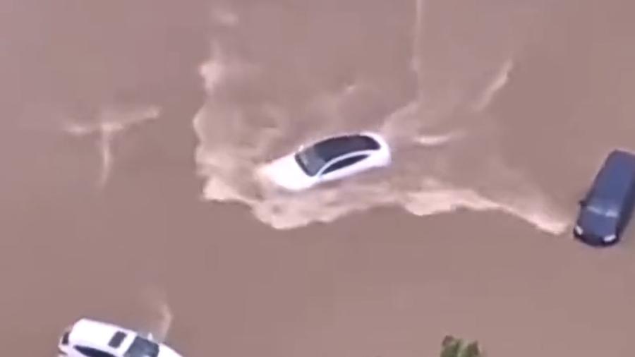 Tesla Model 3 em enchente na China - Reprodução