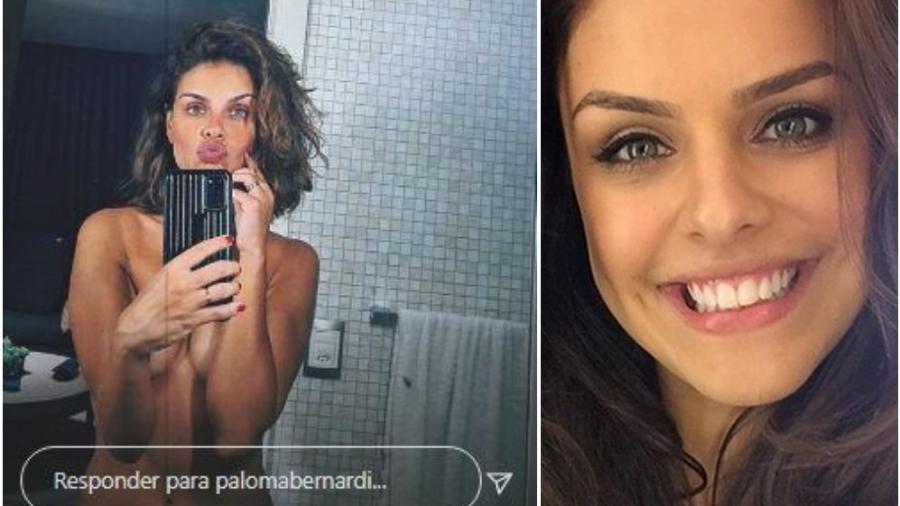 Paloma Bernardi fez topless em frente ao espelho e mostrou recado que Dudu Pelizzari deixou para ela - Reprodução: Instagram
