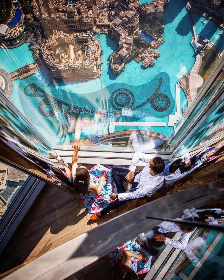 Vista do restaurante At.mosphere, no Burj Khalifa, em Dubai - Reprodução/Instagram - Reprodução/Instagram