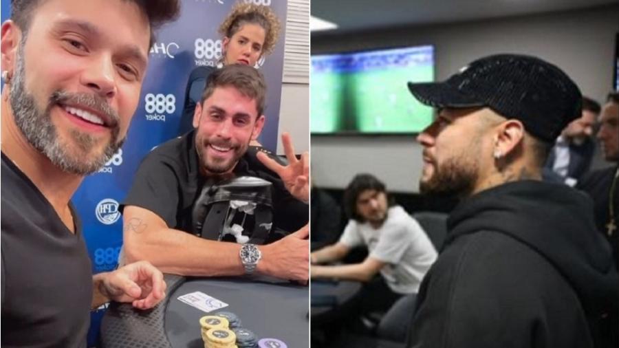 Neymar, Cara de Sapato e Marcos em noite de pôquer em São Paulo - Reprodução/Instagram