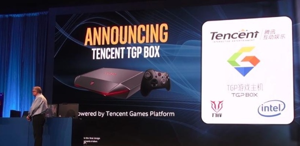 Visual arrojado, controle que lembra o do Xbox One e capacidade de rodar jogos para PC: essa é a proposta da Tencent com o TGP Box - Reprodução
