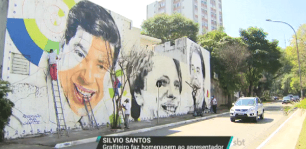 Silvio Santos ganha homenagem em mural gigante de 8 metros de altura, em SP - Reprodução/SBT