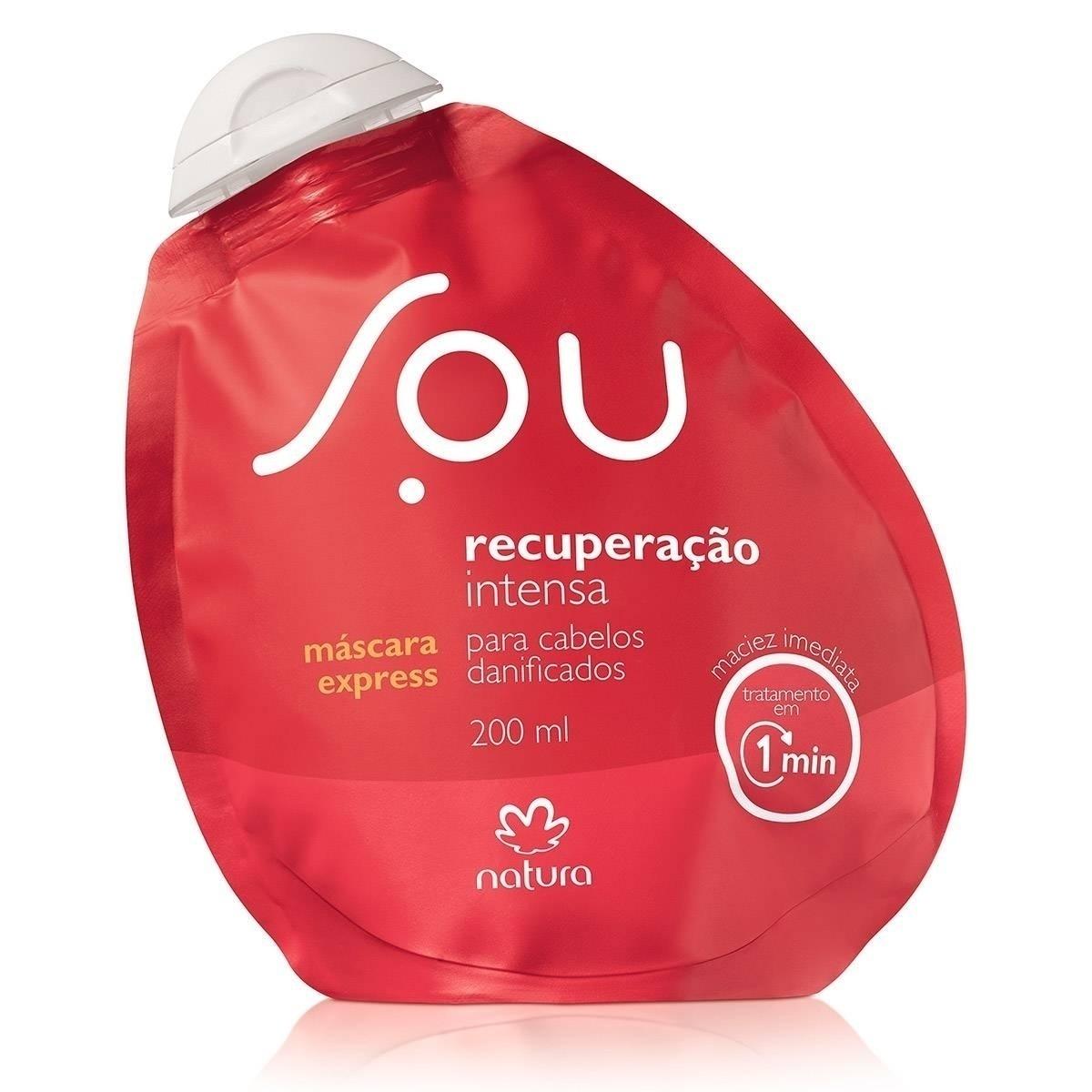 Máscara Express Recuperação Intensa Sou: creme para reparar, hidratar e proteger os cabelos. R$ 16,40, Natura, natura.net - Divulgação