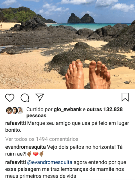 Evandro Mesquita vê seios em paisagem postada por Rafael Vitti - Reprodução/Instagram/rafaavitti - Reprodução/Instagram/rafaavitti
