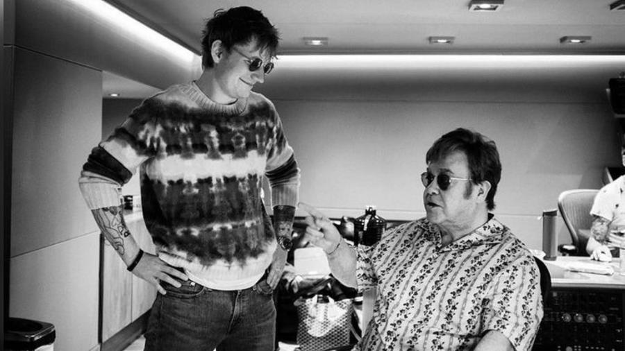 Elton John ao lado de Ed Sheeran - Reprodução/Instagram