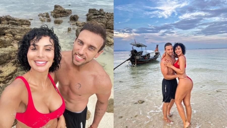 Aline Mineiro e Léo Lins curtem dias na Tailândia. O casal retomou relacionamento em janeiro - Reprodução/Instagram