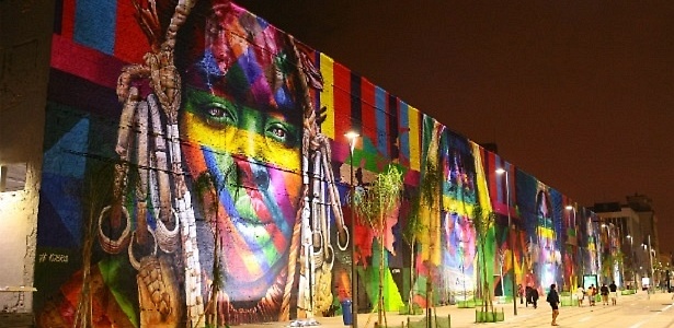 Mural de Eduardo Kobra no Boulevard Olímpico do porto, no centro do Rio - Reprodução/Guinness World Record 