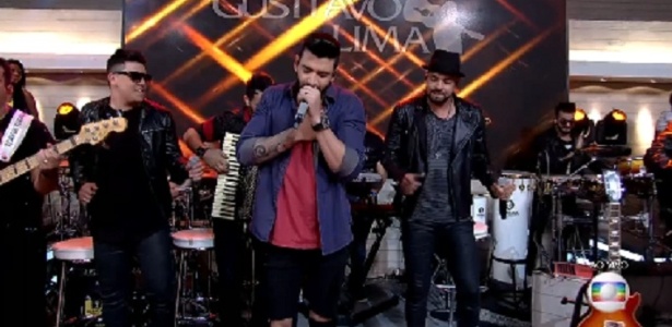 Gusttavo Lima cantou a música logo no início de sua participação no "Encontro" - Reprodução/TV Globo