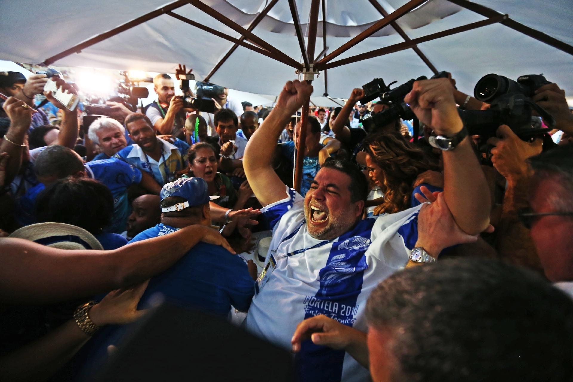 Portela é campeã do Carnaval do Rio de Janeiro e Presidente do conselho deliberativo da Portela, Fábio Oliveira Pavão, comemora - WILTON JUNIOR/ESTADÃO CONTEÚDO