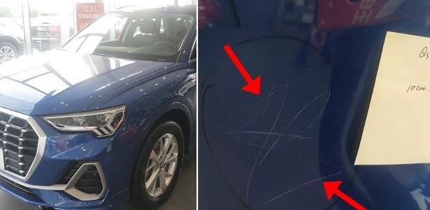 Desenhos com pedra | Criança arranha 10 Audis e rende prejuízo de R$ 40 mil