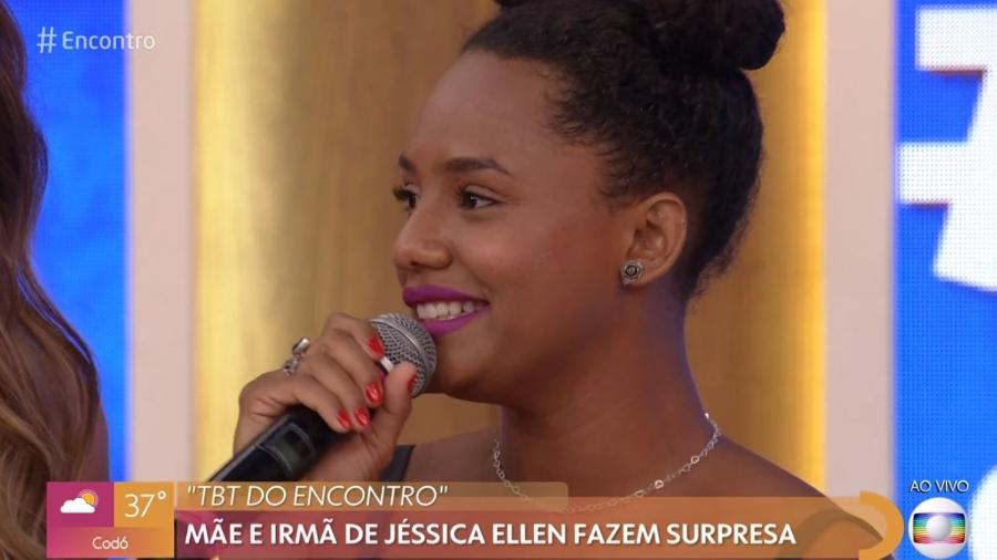 Jéssica Ellen durante o Encontro com Fátima Bernardes de hoje - Reprodução/Globo