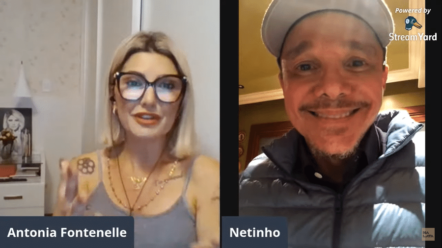 Netinho deu uma entrevista para o canal de Antonia Fontenelle em que os dois comentaram a música "Fricote", de Luiz Caldas - Reprodução