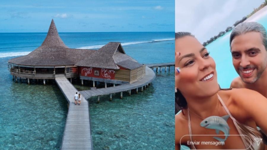 Isabella Cecchi e o namorado, Pedro Oruña, estão hospedados em um hotel de luxo nas Ilhas Maldivas - Reprodução/Instagram