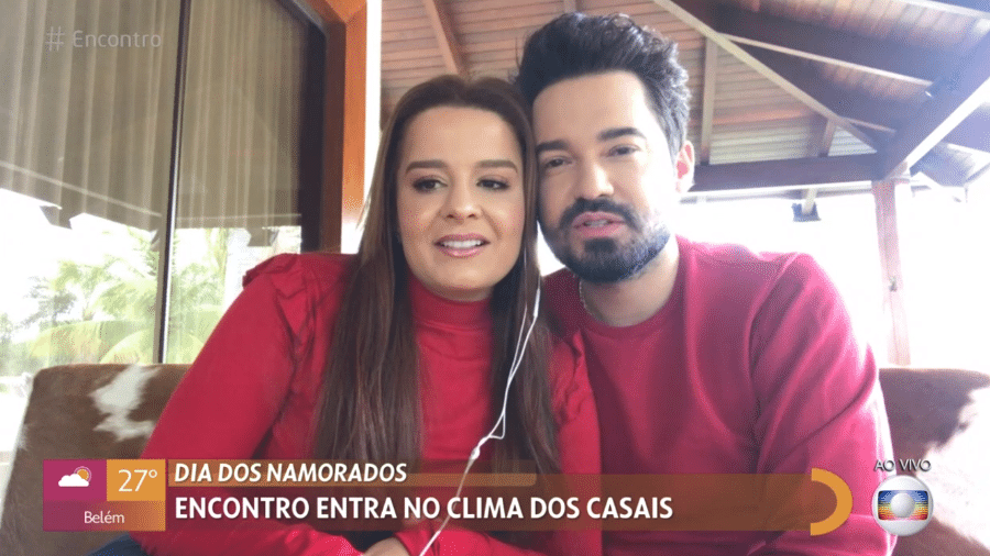 Maiara e Fernando Zor no "Encontro com Fátima Bernardes" - Reprodução / TV Globo