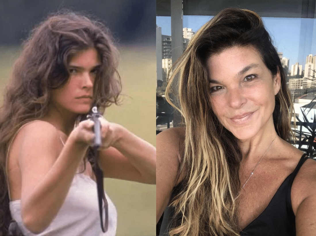 Cristiana Oliveira em 'Pantanal' e hoje - Reprodução