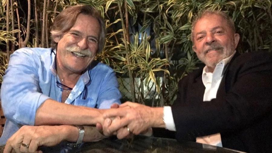 José de Abreu com Lula; ex-presidente escreveu prefácio da biografia do ator que é dividida em dois volumes. - Reprodução/Instagram