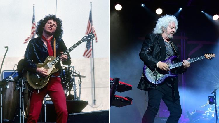 O guitarrista do Toto, Steve Lukather, em 1979 e em 2023