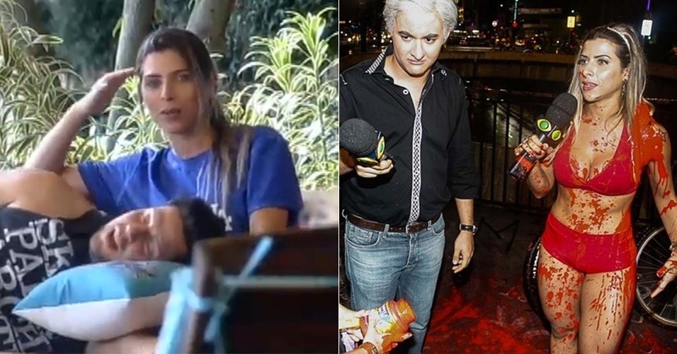 Ex-panicat, a musa da escola de samba Gaviões da Fiel Ana Paula Minerato já era conhecida da nação Corinthiana, mas ficou em evidência ao integrar o humoristico "Pânico na Band". - Reprodução/Record/AgNews