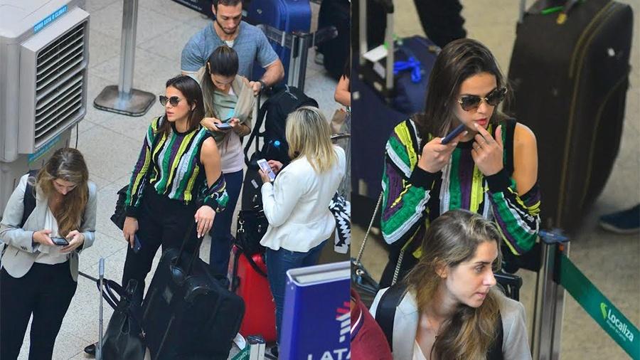 Bruna Marquezine enfrenta fila em aeroporto no Rio de Janeiro - Priscila Coelho/Ag.News