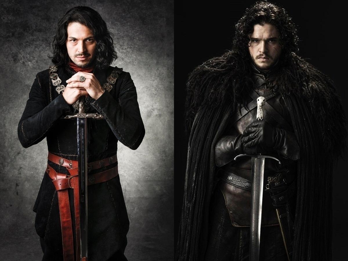 Afonso (Rômulo Estrela), de "Deus Salve o Rei'; Jon Snow (Kit Harrington), de "Game of Thrones" - Fotos de divulgação