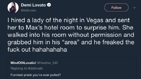 Tuíte deletado de Demi Lovato - Reprodução